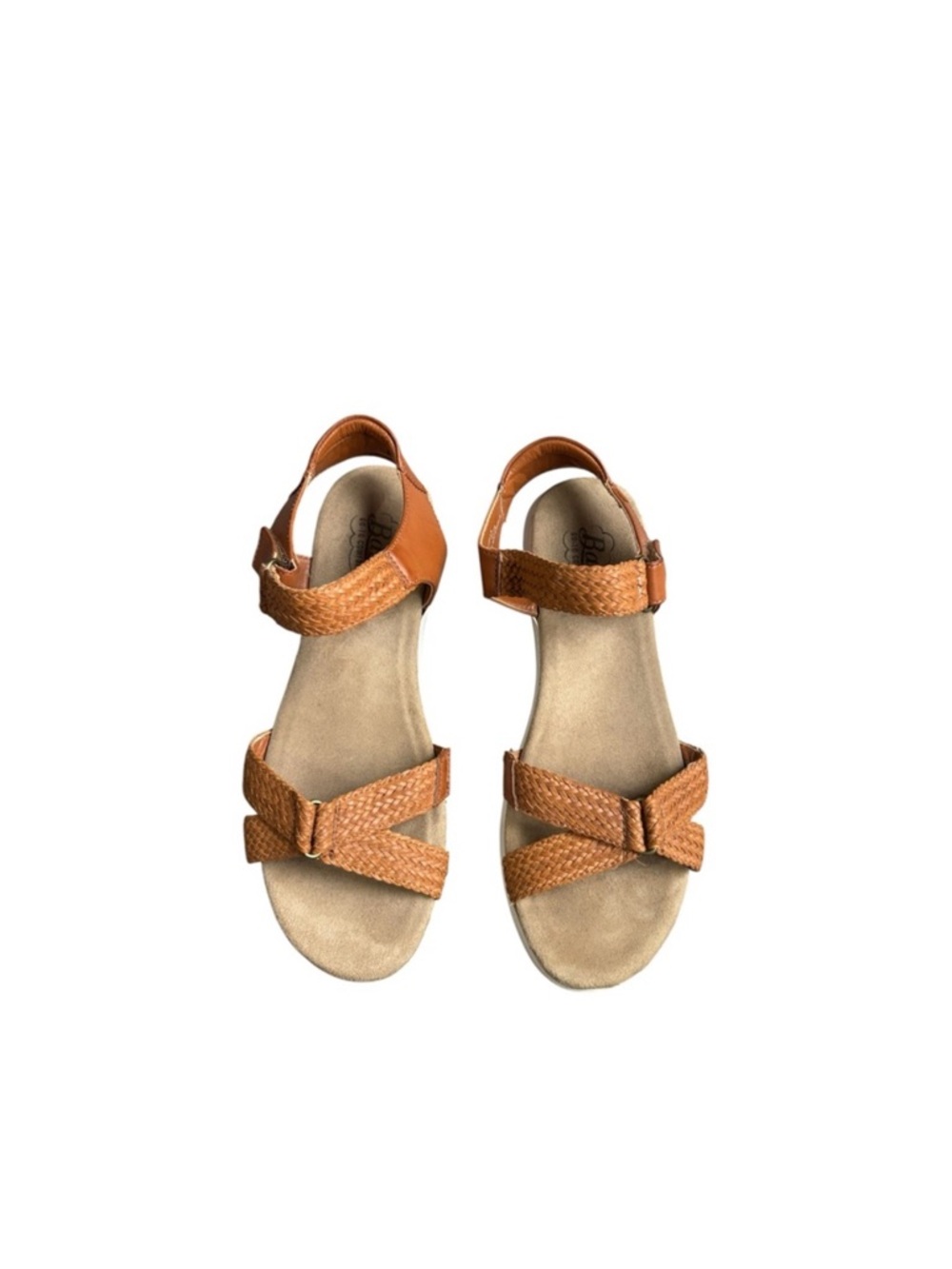 G.H. Bass Stella Braided Sandals Size 8 | Tan Leather Comfort Summer Shoes - Picture 2 of 5